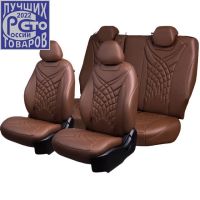 Чехлы Премиум Экокожа Байрон Президент|Жук на Toyota Land Cruiser Prado 150 2009-2017 г.в.