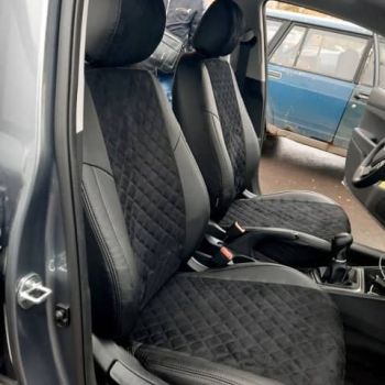 Авточехлы Автопилот черный алькантара Ромб